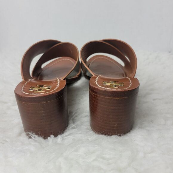 Tory Burch Shoes  Womens Size 9 M  Montrose Mirror Slip On Silver Leather Heel - Picture 8 of 10